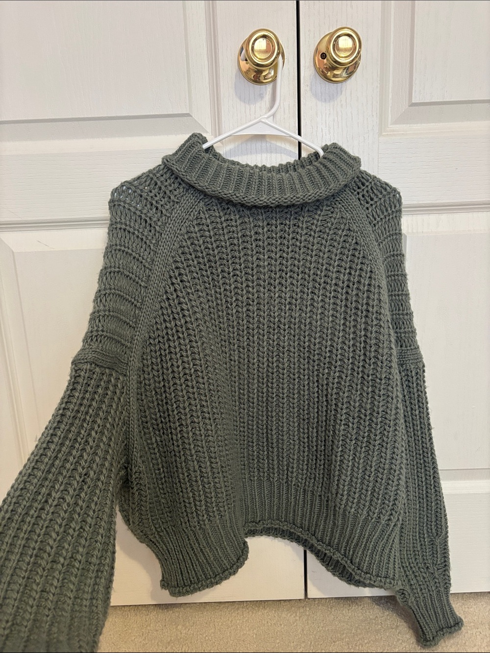 cute teal fuzzy cozy sweater for winter snow *